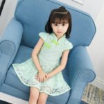 Lace Mesh Princess Dress for Girls, Sleeveless A-Line Chiffon Dress - Image 2