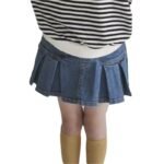 Girls' denim shorts fake two piece skirt - Image 5