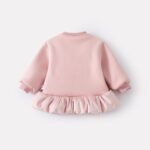 Embroidered Fleece-Lined Mid-Length Hoodie Set for Toddler Girls - Image 4