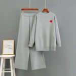 Long sleeved wide leg pants two-piece set for women - Image 5