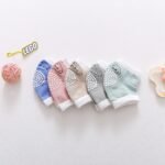 3 pairs of cotton children's knee pads, autumn glue dispensing, anti slip baby knee pads, mesh breathable exercise, baby crawlin - Image 11