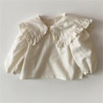 Girl baby lace lapel base long sleeved casual shirt - Image 3