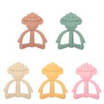 Baby Gloves Teething Rubber Silicone Baby Anti-Eating Hands Soothing Rattles Hand Ring Teething Stick Bite Toy - Image 3