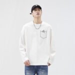 Men's Soft Comfortable Long Sleeve T-Shirt with Cute Print, Pure Cotton Loose Fit Top - Image 5