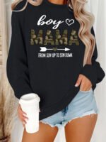 Heart print loose women's fleece hoodie - Image 9