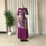Short sleeved round neck long skirt - Image 4