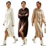 Hooded drawstring long dress for women - Image 2