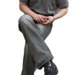Design Sense Casual Pants for Men Summer Washed Grey Vintage Denim Jeans - Image 5
