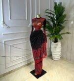 Printed Long Sleeve Ruched Tie Ribbon Maxi Dress - Image 7