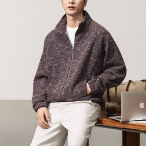 Retro Vintage Knit Cardigan Men's Loose Fit Relaxed Hooded Jacket