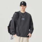 Men's Vintage Heavyweight Cotton Long Sleeve Crew Neck T-Shirt - Image 2