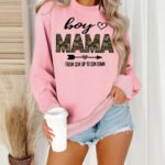 Heart print loose women's fleece hoodie - Image 3
