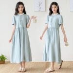 Girls' Simple Summer DressLace Collar, Versatile and Elegant Dress for Kids - Image 2
