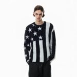 Men's Star Stripe Long Sleeve Crew Neck Sweater - Image 3
