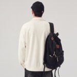 Men's Heavyweight Polo Collar Sweatshirt - Minimalist Pullover Top, Loose Fit - Image 4