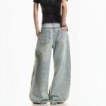 Casual Fashion Street Style Washed Vintage Denim Pants for Men and Women, Straight Leg, Loose Wide Leg, Versatile Fit - Image 5