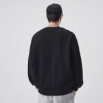 High Street Heavyweight Long Sleeve Men's Black Warm Thickened Sweatshirt Jacket - Image 4