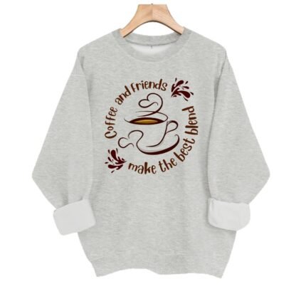 Letter slogan pattern printed round neck fleece hoodie