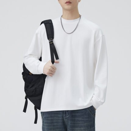 Men's Heavyweight Long Sleeve Crew Neck T-Shirt