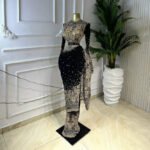 Printed Long Sleeve Ruched Tie Ribbon Maxi Dress - Image 4