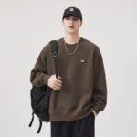 High Street Heavyweight Long Sleeve Men's Black Warm Thickened Sweatshirt Jacket - Image 3