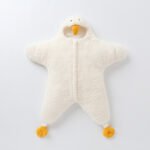 Little Yellow Duck Baby Wrapped with Lamb Fleece Thickened Newborn Baby Wrapped with Anti Startle Sleeping Bag for Newborn - Image 2