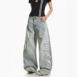 Casual Fashion Street Style Washed Vintage Denim Pants for Men and Women, Straight Leg, Loose Wide Leg, Versatile Fit