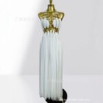 Sexy Plunging Neckline Halter Hollow-out Metal Ring Party Dress - Image 3