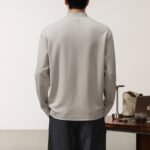 Men's Casual Old Money Style Minimalist Long Sleeve Henley Collar Polo Shirt - Image 4