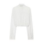 Loose single breasted lapel adjustable sheer shirt for women - Image 4
