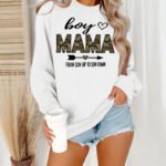 Heart print loose women's fleece hoodie - Image 2