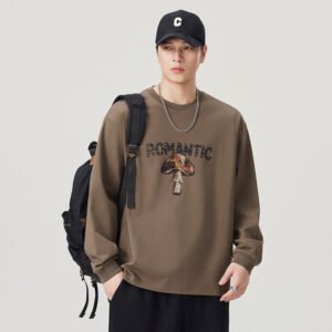 Casual Streetwear Printed Long Sleeve Crew Neck Men's T-Shirt