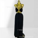Sexy Plunging Neckline Halter Hollow-out Metal Ring Party Dress - Image 5
