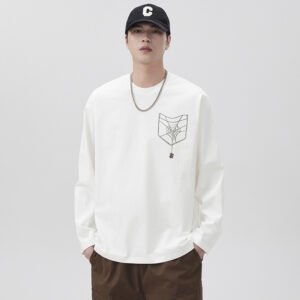 Men's Loose Fit Long Sleeve Printed Crew Neck T-Shirt