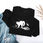 Pattern printed round neck fleece hoodie - Image 5