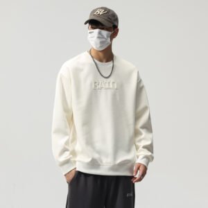 Letter Print Long Sleeve Crew Neck Sweatshirt for Men