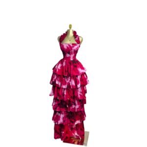 Hanging neck long dress