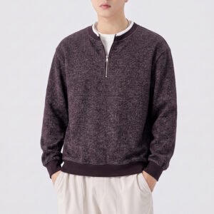 Men's Colorblock Half Zip Round Neck Sweatshirt Streetwear Oversized Plus Size Long Sleeve Pullover