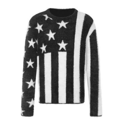 Men's Star Stripe Long Sleeve Crew Neck Sweater