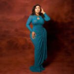 Jacquard Long Sleeve Ruched Tie Ribbon Maxi Dress - Image 2