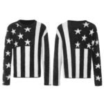 Men's Star Stripe Long Sleeve Crew Neck Sweater - Image 4