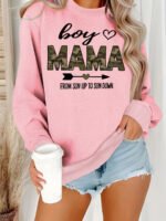 Heart print loose women's fleece hoodie - Image 7
