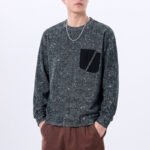 Retro Long Sleeve Loose Pocket Design Men's Sweatshirt
