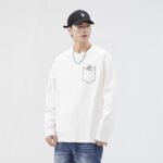 Men's Soft Comfortable Long Sleeve T-Shirt with Cute Print, Pure Cotton Loose Fit Top - Image 3