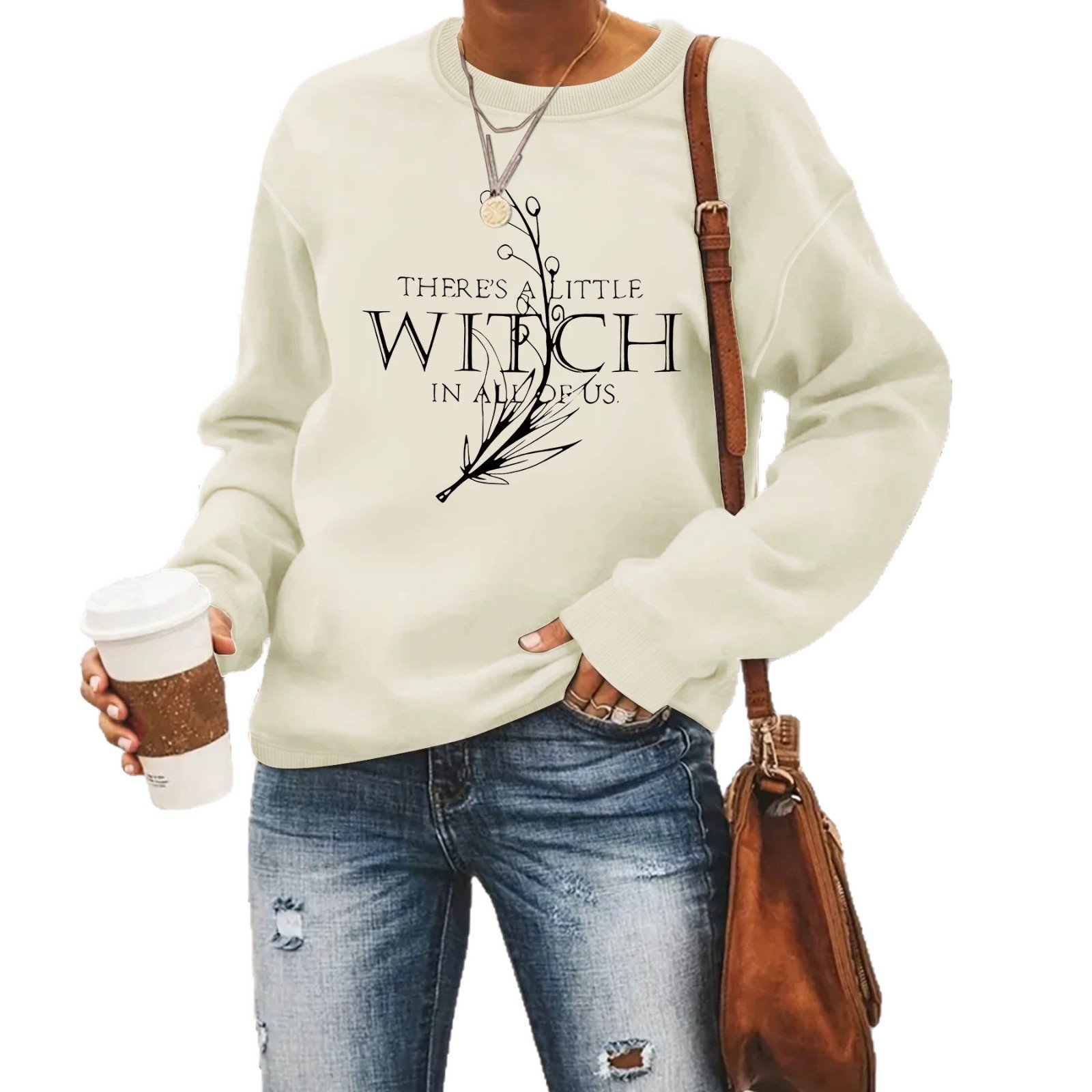 596957693 Base long sleeved letter plant hoodie - Image 1