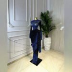 Printed Long Sleeve Ruched Tie Ribbon Maxi Dress - Image 3