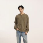 Men's Old Money Style Long Sleeve Henley Neck T-Shirt Relaxed Fit Casual - Image 3
