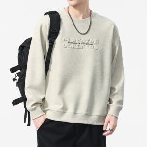 Men's Long Sleeve Heavyweight Cotton T-Shirt Loose Fit Base Layer Top