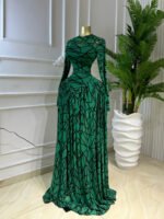Printed Long Sleeve Slimming Maxi Dress - Image 6