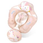 Swimbobo Baby Swimming Ring Lying Ring Children's Swimming Ring Armpit Ring Sunscreen Shade Pink Pony - Image 5